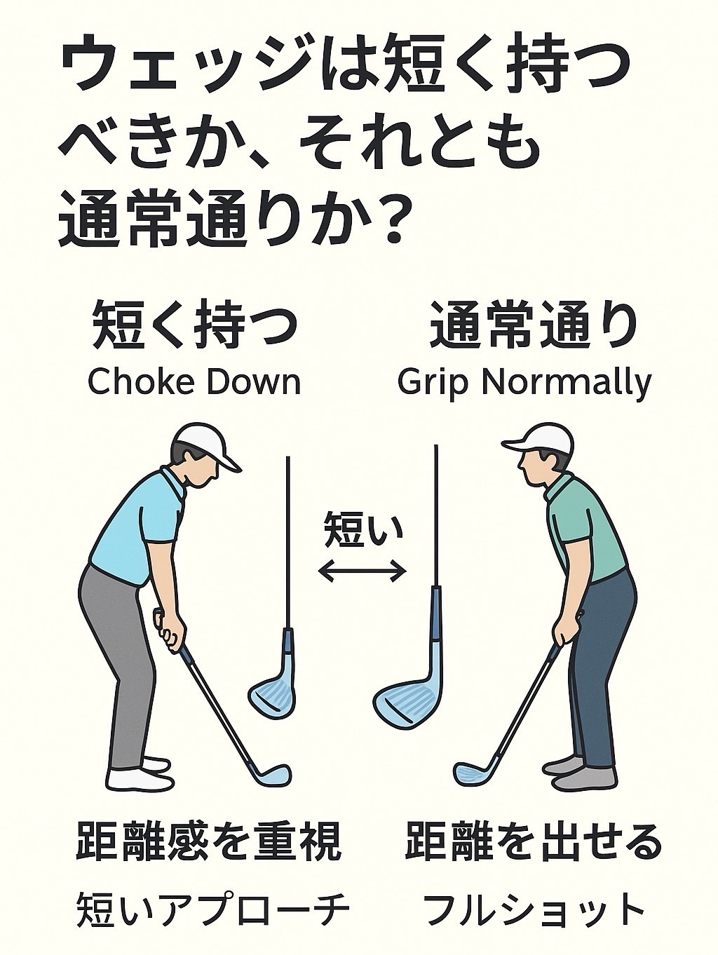 短く持つ？持たない？ウェッジの正解グリップはどっちだ！【試してみた】Should You Grip Short or Full Length? Finding the Right Way to Hold Your Wedge